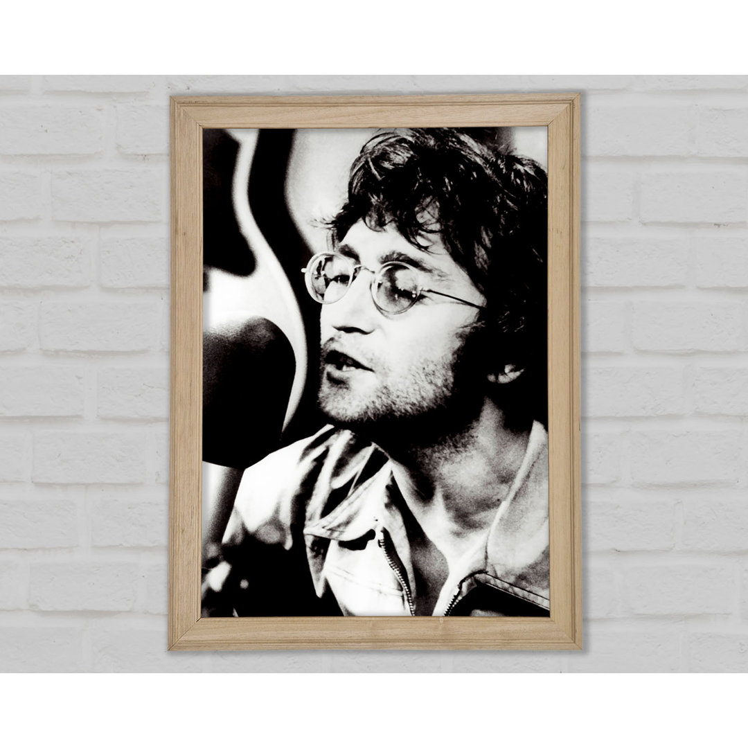 John Lennon Imagine B N W - Einzelne Bilderrahmen Kunstdrucke