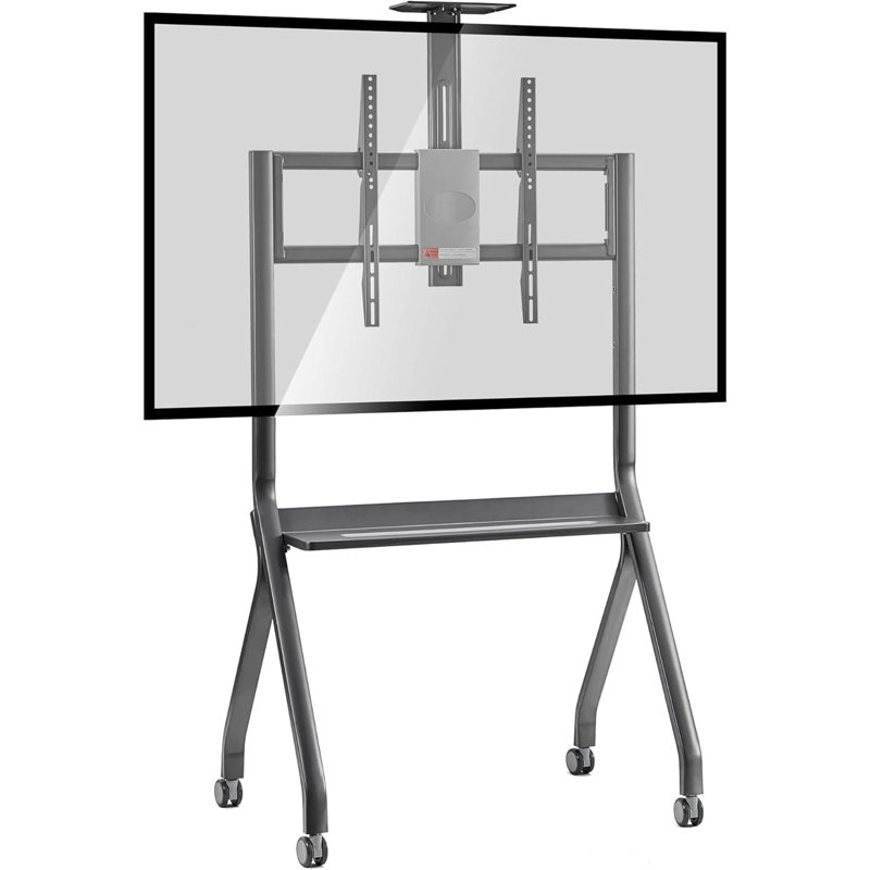 Support mobile à tableau intelligent pour tableaux blancs et téléviseurs interactifs de 42 à 75 pouces - Chariot réglable en hauteur avec roues verrouillables, capacité de 176 lb, tablette de rangement - classe, bureau, compatible avec l'apprentissage en ligne