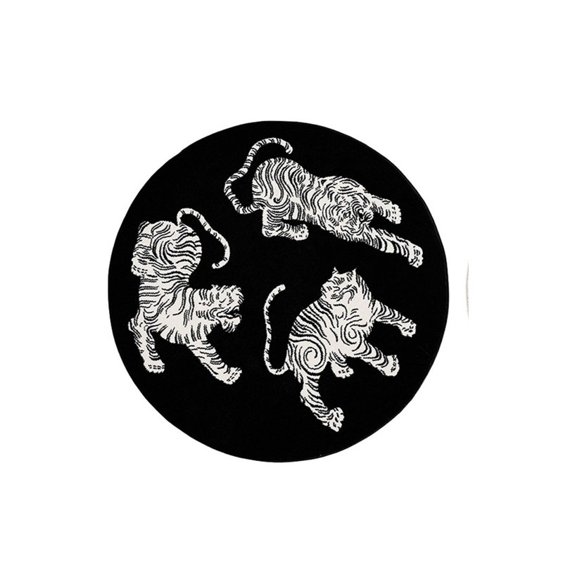 Tapis rond noir
