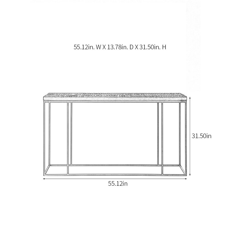 Console moderne minimaliste, H 31,5 po x l 55,12 po x P 13,78 po