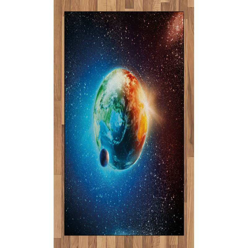 Earth High Density Long Fiber Poly Threads Decorative Area Rug Carpet, Rectangle 2'7" x 5'