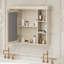 Armoire de rangement murale de salle de bain 35 po x 28 po avec porte miroir-1076688897