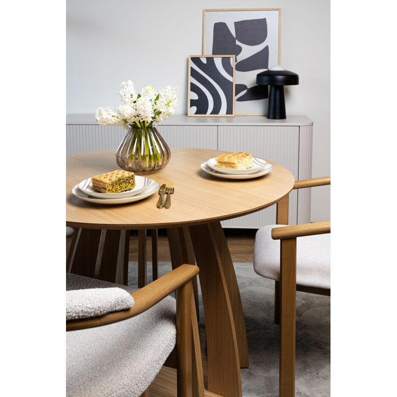 Diciffy round table 100 cm veneer, Beige