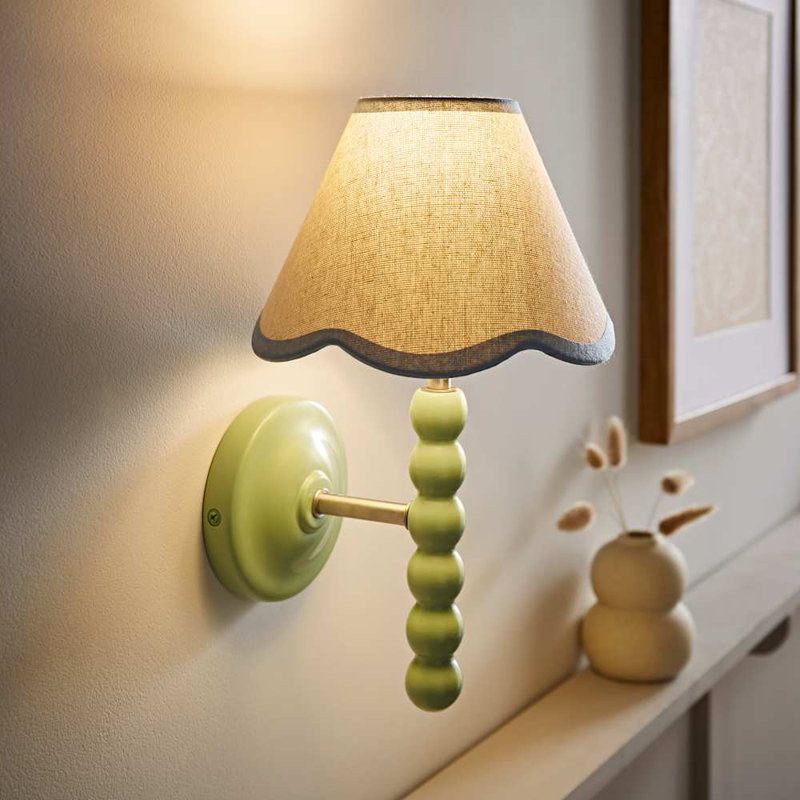 Alderic Manufactured Wood Armed Sconce, Blue, Green, Yes