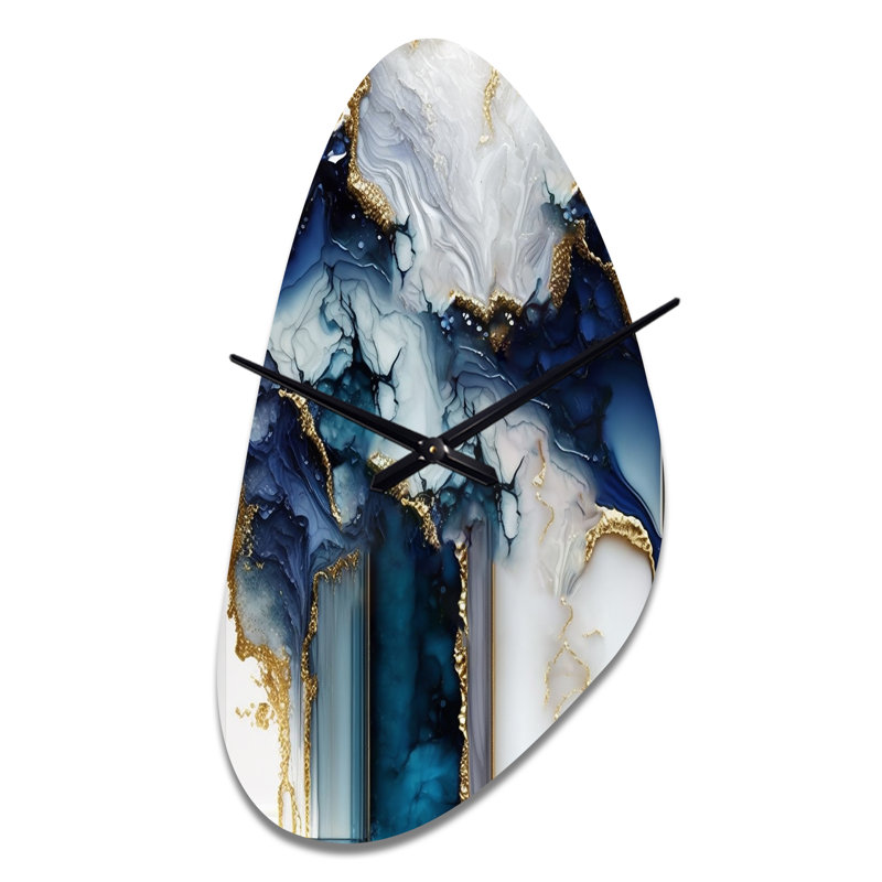 Thales - Grande sculpture d'horloge murale bleue en forme d'automne, Moyenne
