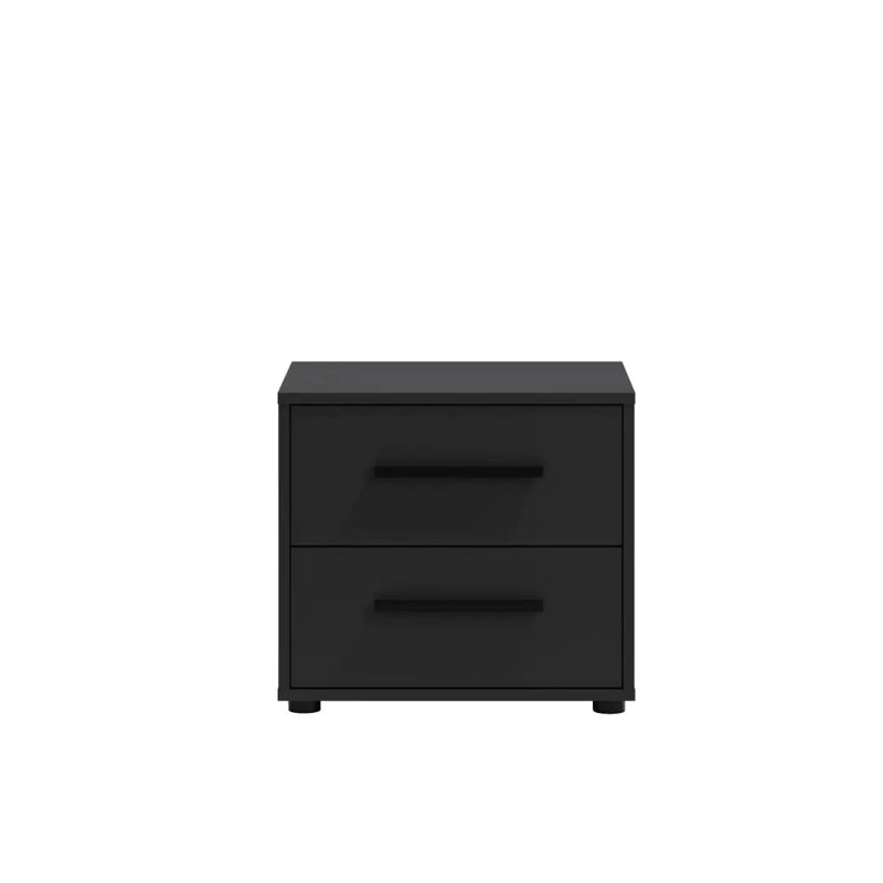 Sunde 51cm W Manufactured Wood Bedside Table, Black