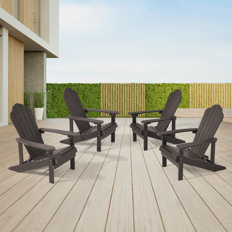 Chaise Adirondack de HiPS résistante aux intempéries, Café