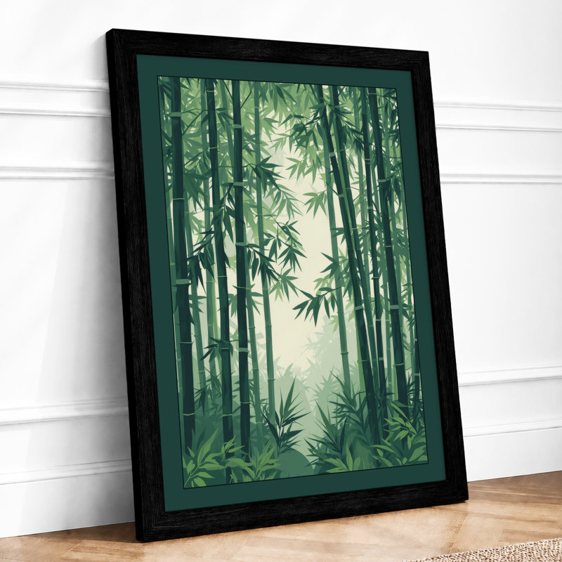 Misty Bamboo Grove Japandi - Print, A1 - 84.1 x 59.4 cm, Black
