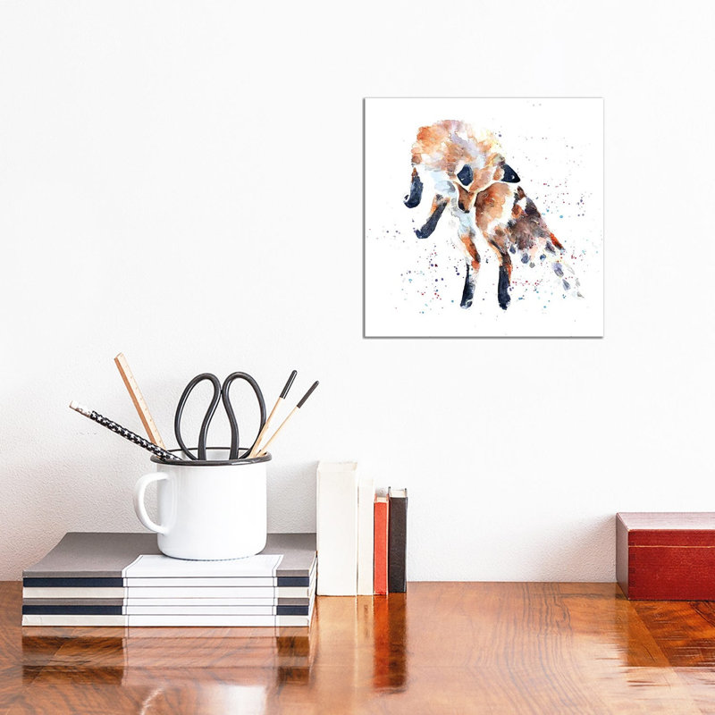 Mousing Fox I - Painting on Canvas, Wrapped Canvas, 45.72 cm H x 45.72 cm W x 3.175 cm D