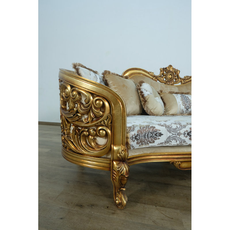 Sofa, Burgundy/Gold/Beige