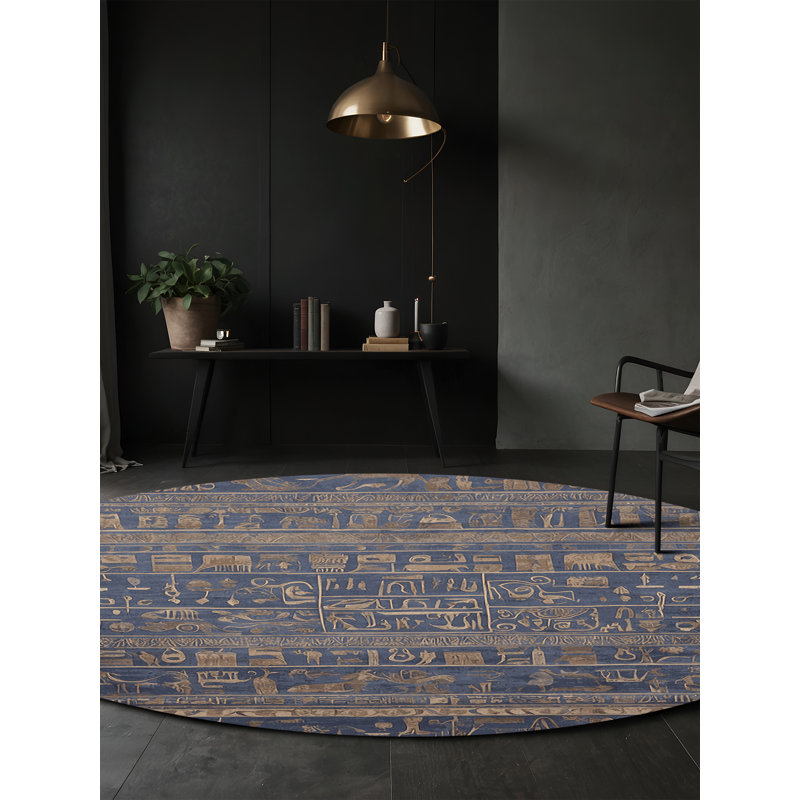 Tapis mauve soyeux et moelleux, Rond 3 pi