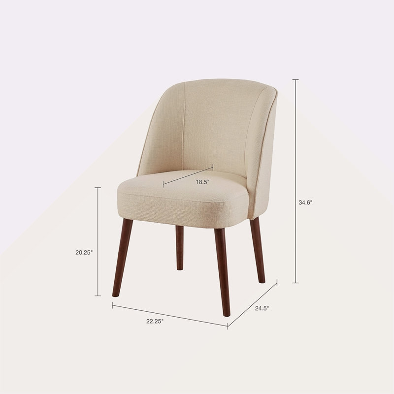 Chaise de salle à manger à dossier arrondi, Beige