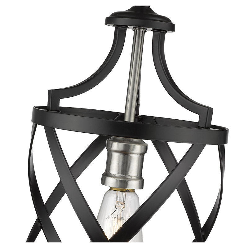 Luminaire suspendu cylindrique 1 lumière, Nickel brossé