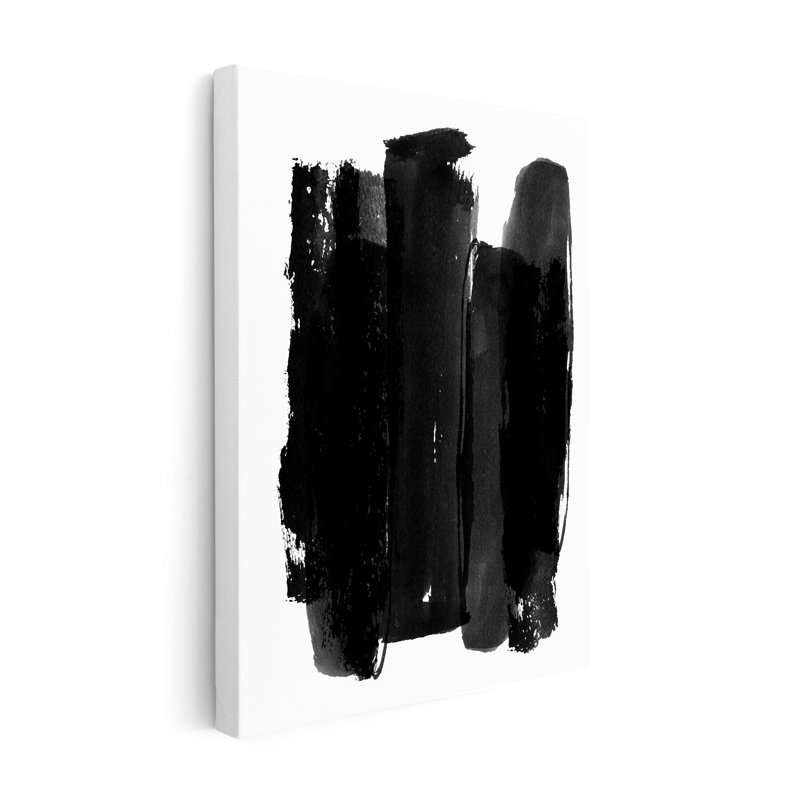 Coups de pinceau noirs no 3, Unframed, Canvas, 24"H x 32"W
