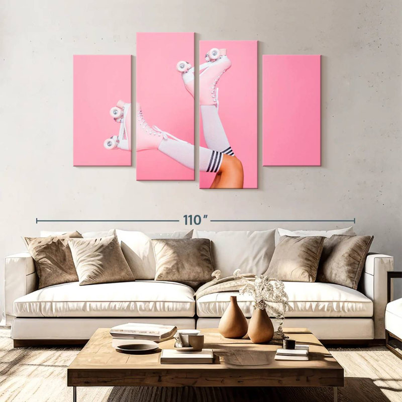 Patins à roulettes roses Senne, H 54 po x l 84 po