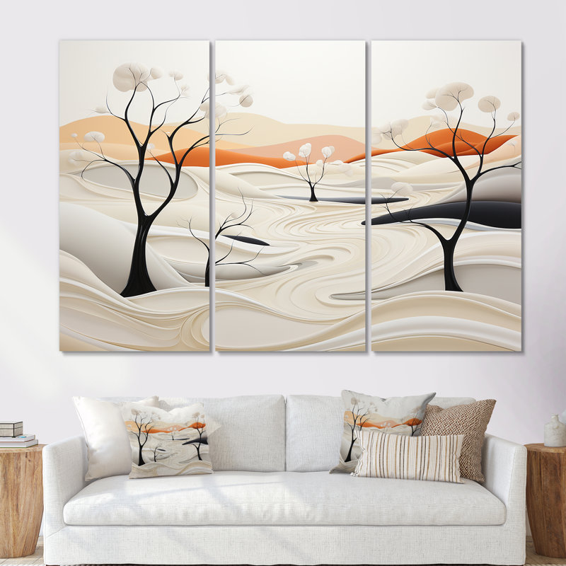 Ensemble de salon Minimalisme Rivers, Toile tendue, H 32 po x l 48 po x P 1 po