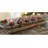 5-Pillar Candelabra Centerpiece with Glass Cups and Rustic Wood Tray