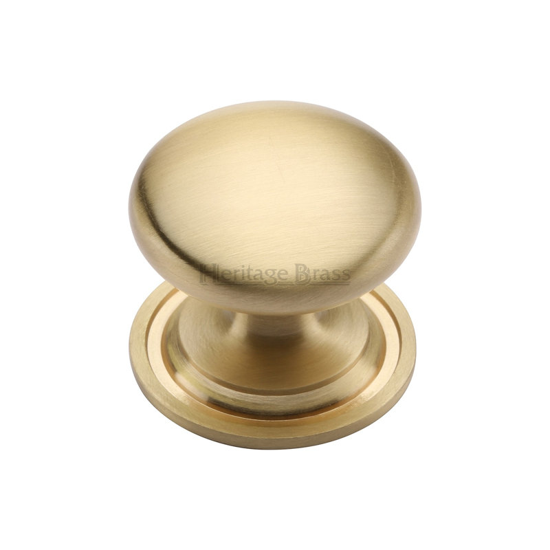 Heritage Brass Heritage Cabinet Knob Round Design, Satin Brass, 4.2cm H x 4.8cm W x 4.8cm D