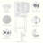 9"D X 24.6"W X 65.7"H Over The Toilet Storage Cabinet With Muro Glass Doors