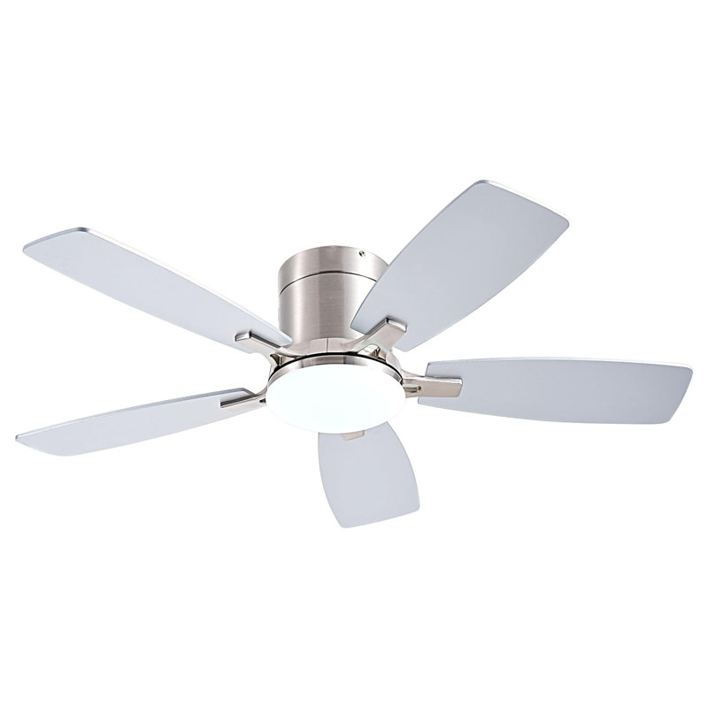42 inch Low Profile Ceiling Fan with Light and Remote Control, Nickel, Nickel