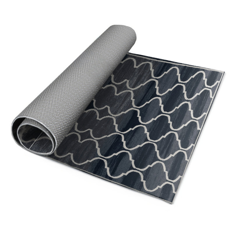 Tapis gris intérieur et extérieur Trellis, Rectangle 9 pi x 12 pi