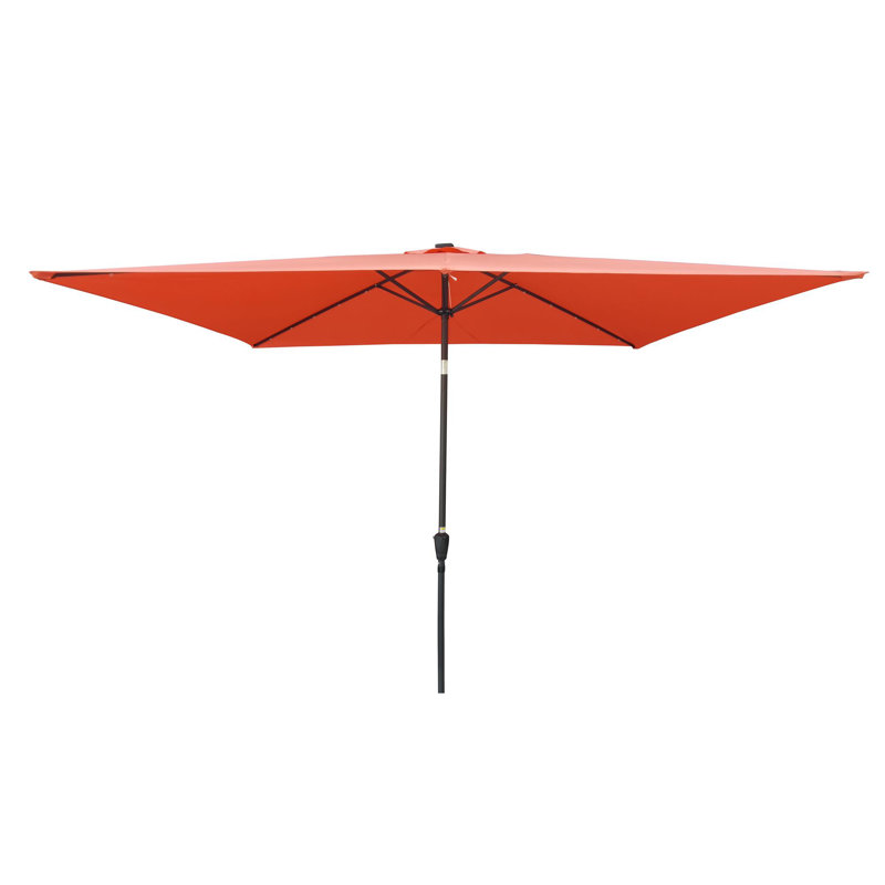 Parasol lumineux à énergie solaire à DEL, Rouge brique clair
