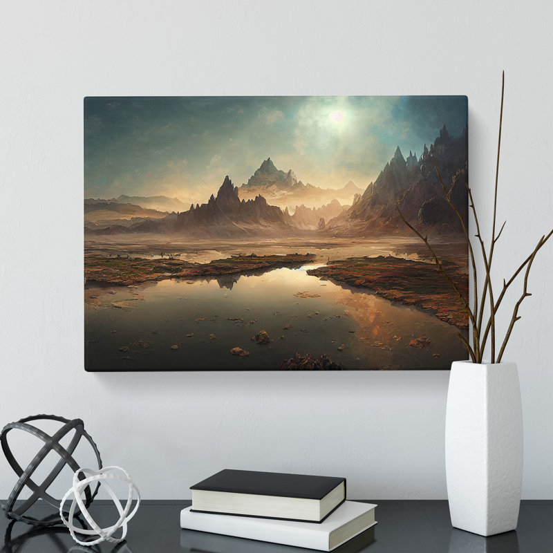 Exciting Mountain Landscape - Wrapped Canvas Print, 35cm H x 50cm W x 3cm D