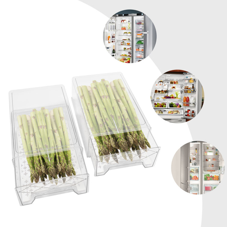 Refrigerator Organizer Bins Pull-Out Drawer Containers Prep & Savour