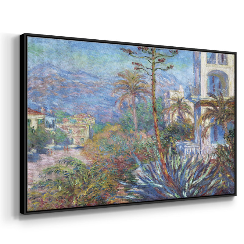 Maisons de campagne à Bordviera sur toile, H 41 po x l 27 po x P 2 po, Noir