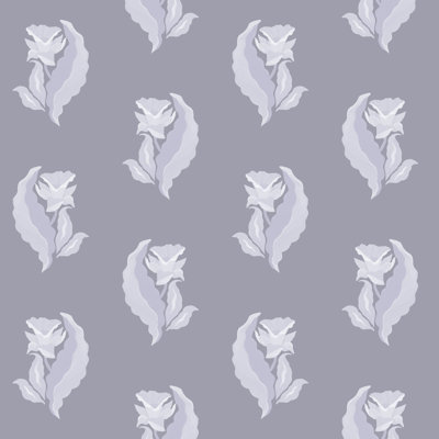 Morning Glory - Purpled Gray Botanical Wallpaper