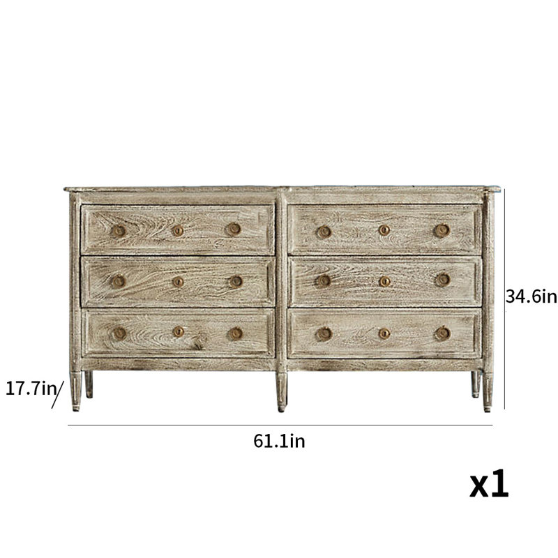 Classical Simple Practical Accent Cabinet 61.1'' Sideboard, Beige