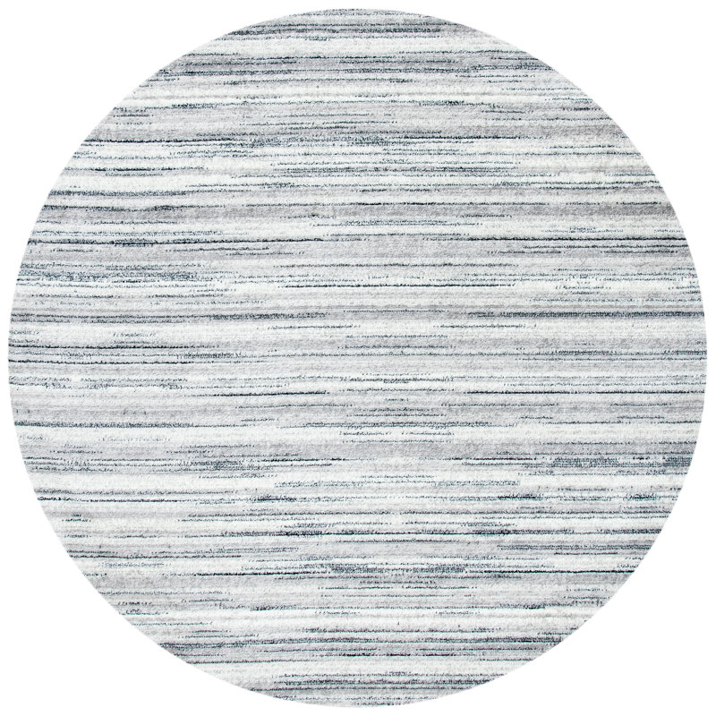Melby Abstract Gray/Ivory Area Rug, Round 6'7"