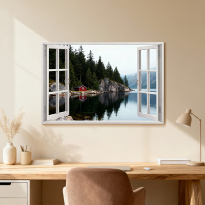 Paysage et nature Cabine vue sur le lac Forêt Reflet Montagnes Ciel Arbres Eau