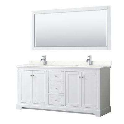 Meuble-lavabo double avec plateau Avery