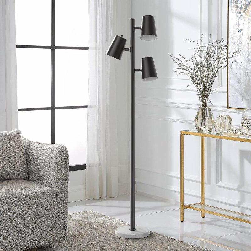 Lampe de lecture sur pied 62 "en marbre noir réglable