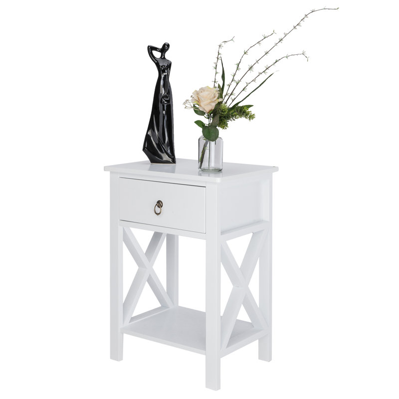 Waelder 15.75'' W Solid Wood Nightstand, White