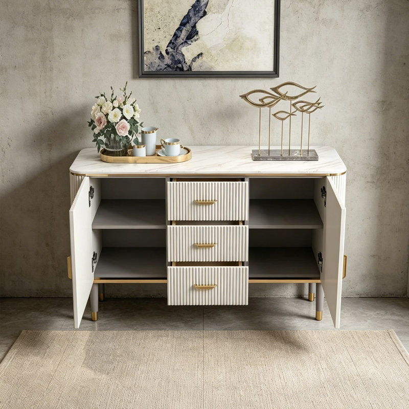 Buffet minimaliste tendance à grande capacité, H 31,5 po x l 59,06 po x P 15,75 po