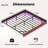 King Floating Bed Frame With LED Lights, Wave Curve Wood Texture Bed With Heavy Duty Metal Slats-957807115-957807112