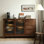 Solid Wood Black Walnut Simple Storage Locker 59.06'' Solid Wood Sideboard