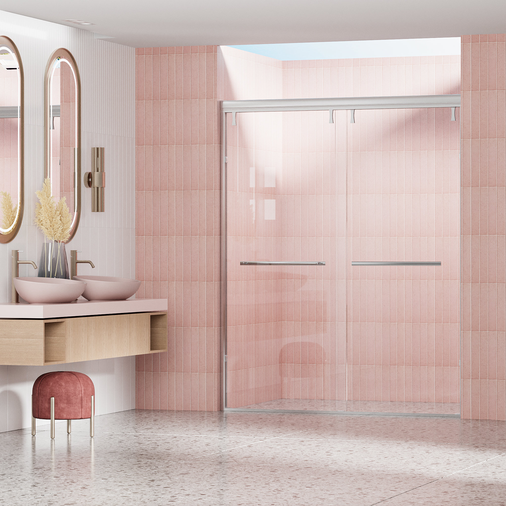 LiLiページ LILI 44 - 48 in W x 72 in H Dual Slide Closing Shower Door