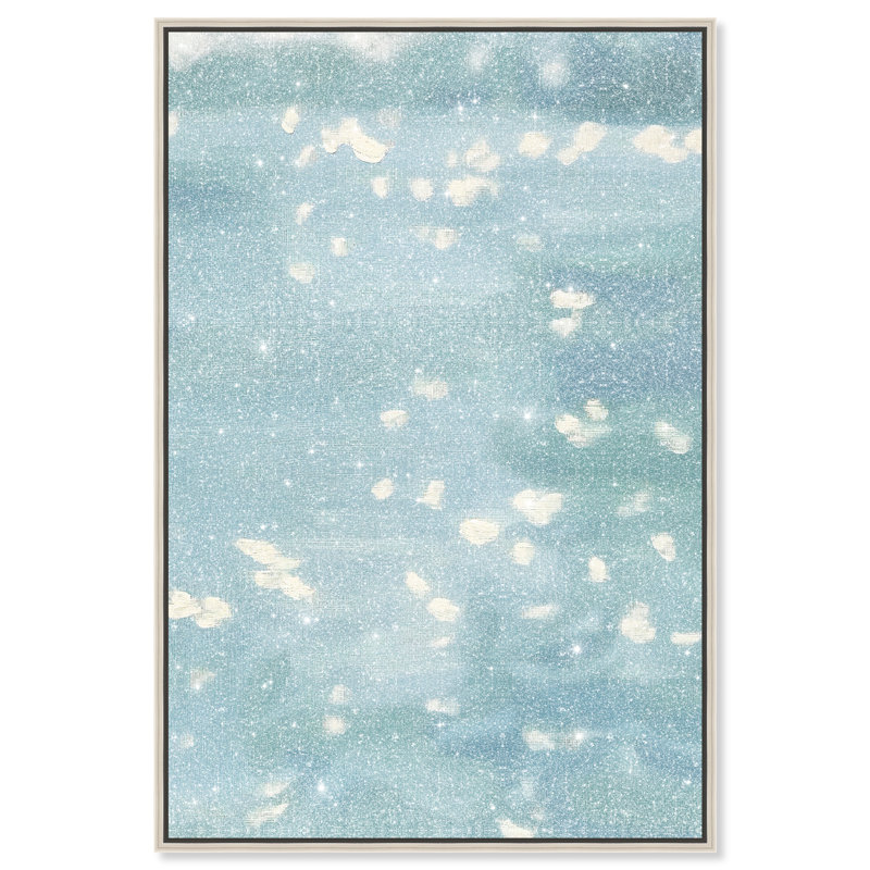 Lights on the Water I Canvas Abstract Print by Oliver Gal, Black Frame, 10 x 15, 16"H x 11"W, Silver Frame
