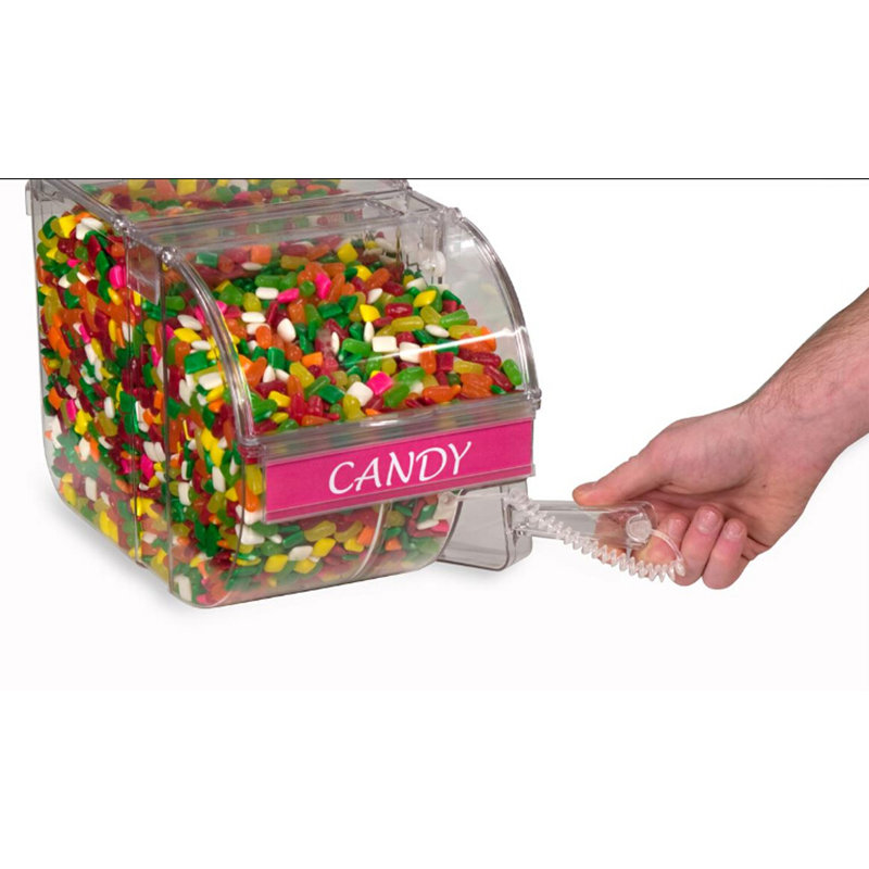Bac à bonbons en acrylique 3 gallons 8 x 8 x 13 po avec porte-étiquette Scoop
