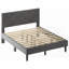 Structure de grand lit avec plateforme en métal, aucun sommier requis, solide et stable (gris carbone)-1322618553