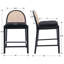 Tabourets modernes avec dossier en rotin et structure en bois Emington-574172683-574172685