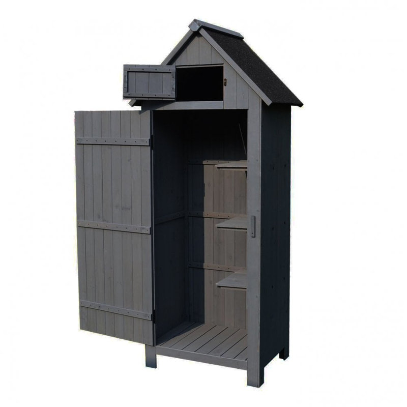 Solid Wood Shiplap Apex Tool Shed, Grey