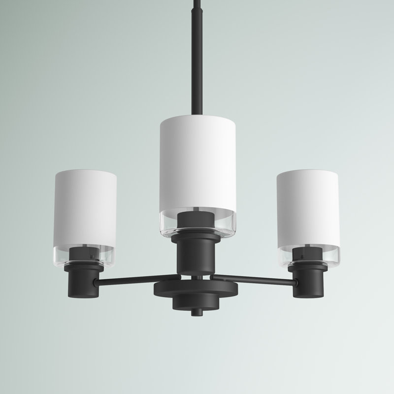 Lustre cylindrique Spoutnik Charvic Light, Noir mat, 3 lumières