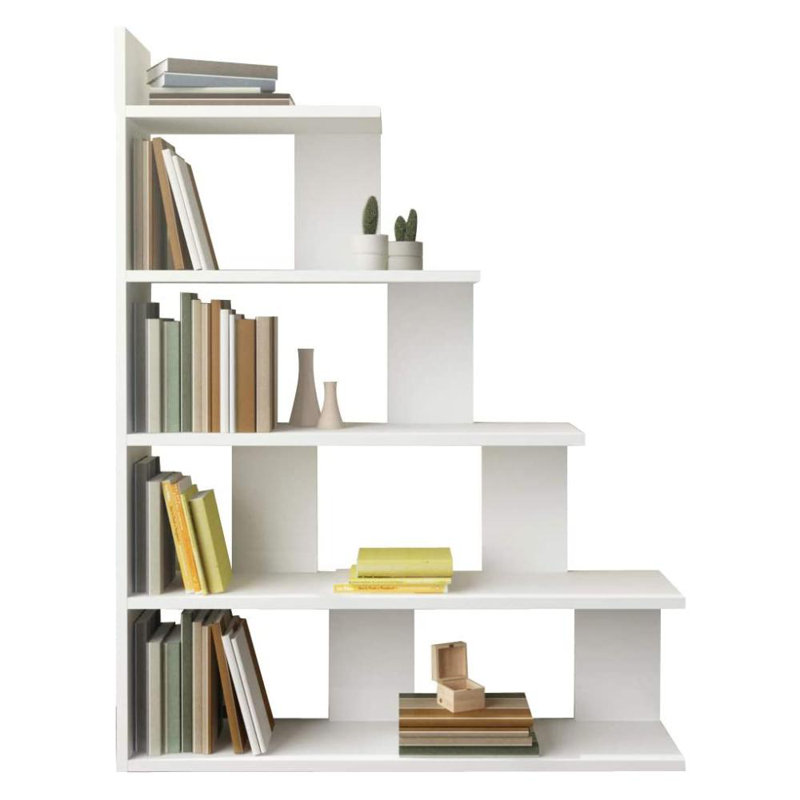 Echo 120cm H x 90cm W Step Bookcase, White
