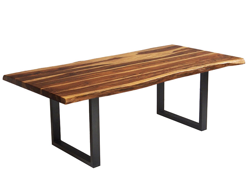 Table de salle à manger 84 "Digirolamo, Noir, L 84 po x l 40 po, Sheesham
