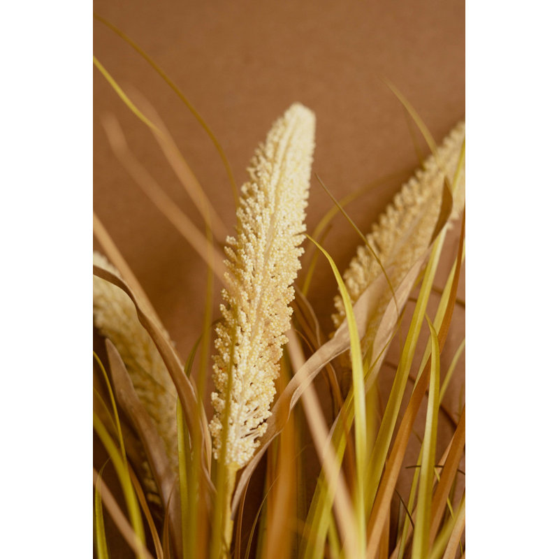  Artificial Grass Stem for Home Decor – Faux Natural Tan Decorative Stem, 30" (Set of 6)