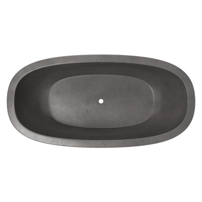 Avalon NativeStone Concrete Freestanding Oval Soaking Bathtub